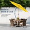 Best Choice Products 10ft Outdoor Woodgrain Pattern Steel Market Patio Umbrella w/ Crank, Tilt